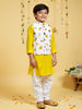 Nautinati Boys' Cotton Festive Kurta Pyjama With Jacket Set | Block Print Jacket | Age 2-10 Years