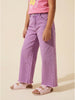 Nautinati  Girls' 100% Cotton Purple Overdyed Wide-leg Essentials Jeans