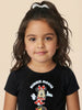 Nautinati Girls Minnie Mouse Printed Regular Fit Round Neck T-shirt and Skirt Co-ord Set
