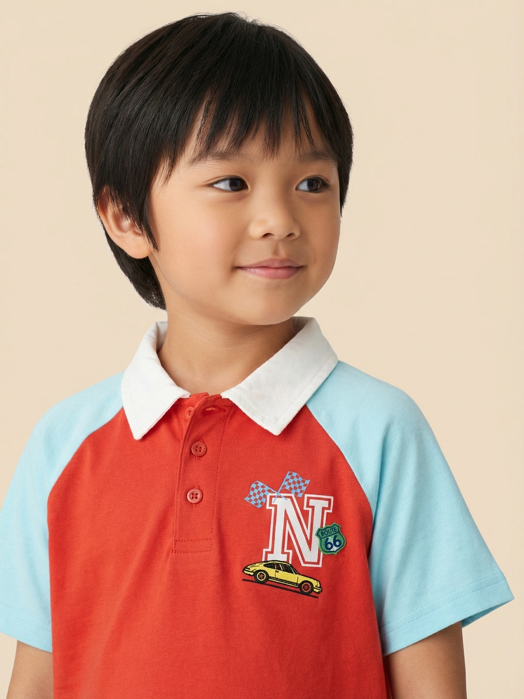 Nautinati Boys Racing Car Print Regular Fit Cotton T-shirt and Shorts Clothing Set