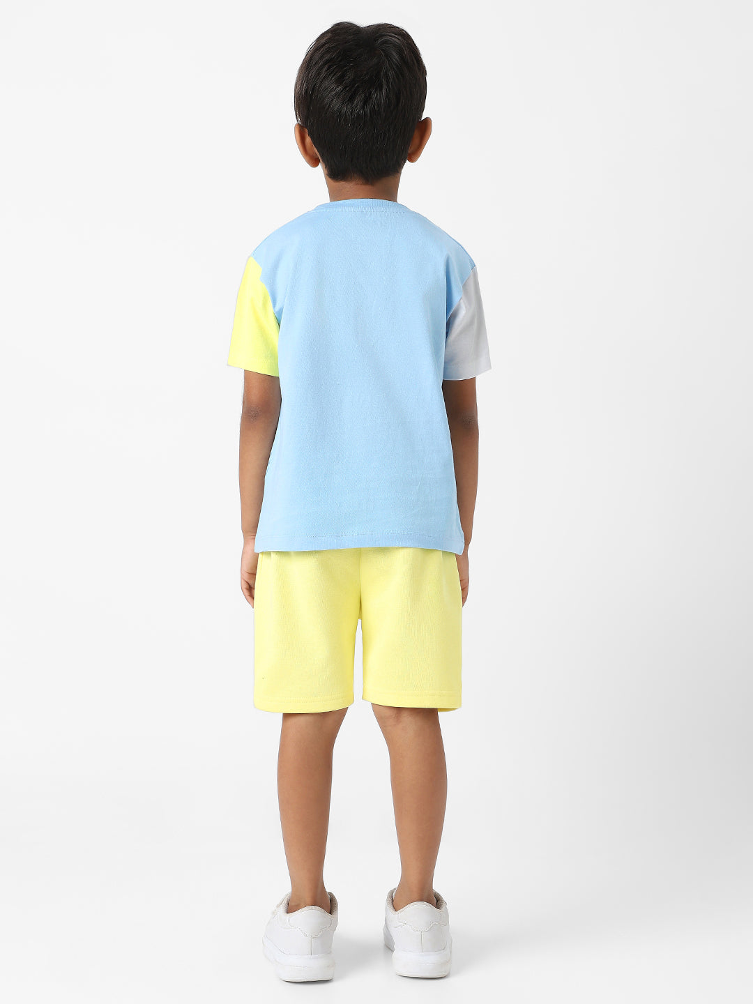 Nautinati Boys' Colourblock Combo Set of T-shirt and Shorts