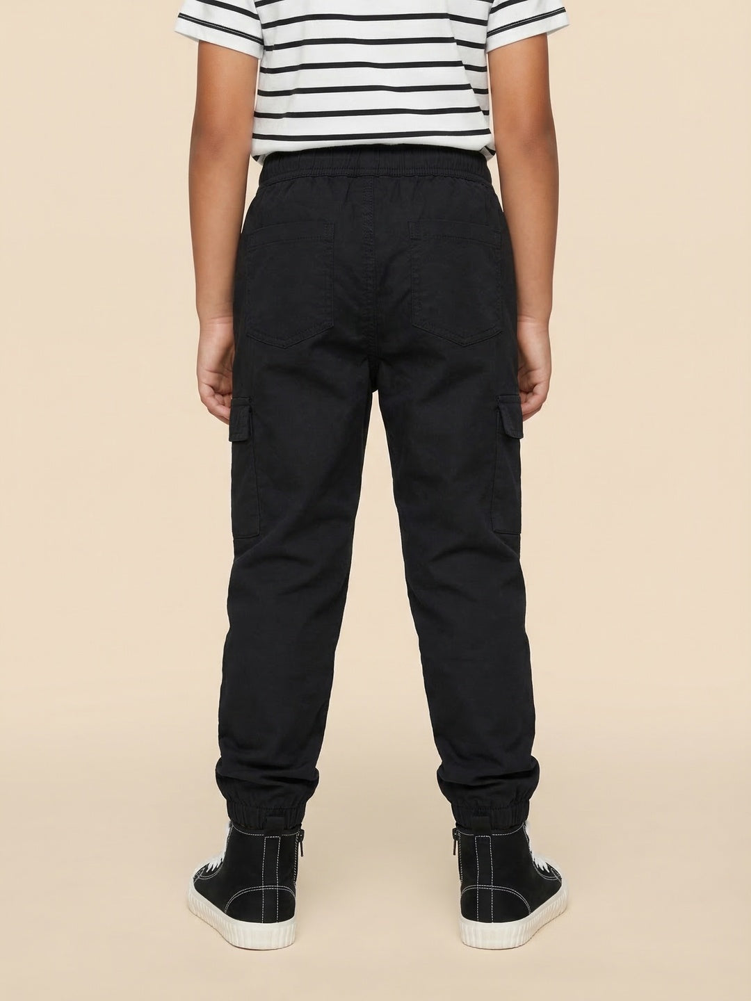 Nautinati Boys’ Solid Relaxed Fit Woven Parachute Pants with Utility Pockets