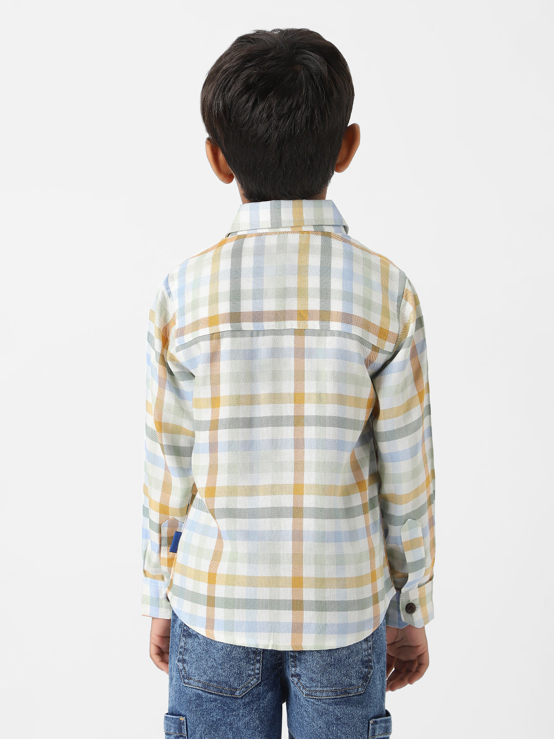 Nautinati Boys' Cotton Twill Plaid Shirt