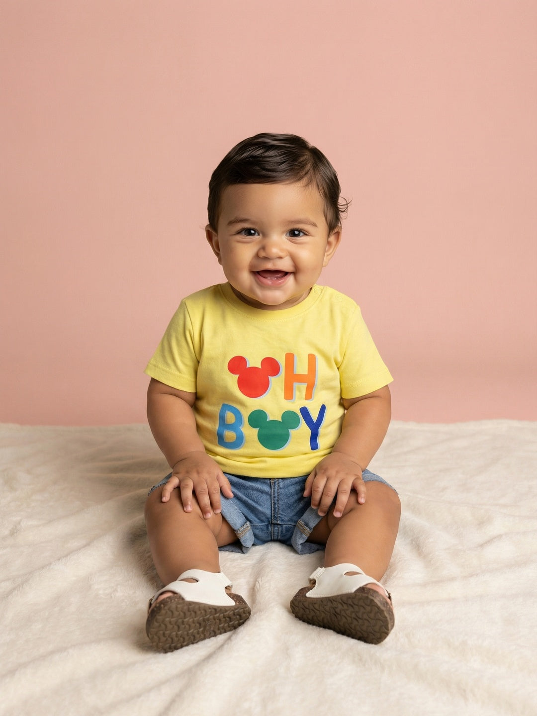 Nautinati Boys' Cotton Disney Mickey Mouse Printed T-shirt