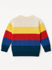 Nautinati Car Print Multicolour Flat-knit Striped Sweater for Boys
