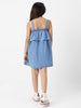 Nautinati Girlsâ€™ Embroidered Strap Sleeve Denim Dress