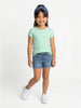 Nautinati Girls' 100% Cotton Pack of 2 Solid Essentials Crew Neck T-shirts