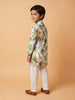Boys' 100% Cotton Festive Resort Style Printed Kurta & Solid Pyjama Set