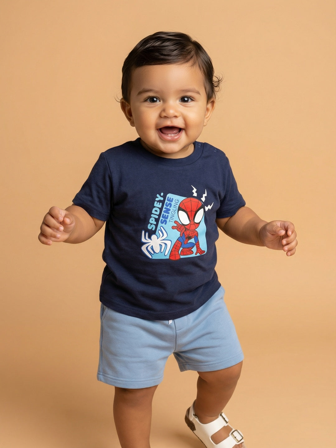 Nautinati Boys' Cotton Marvel Spiderman Printed T-shirt