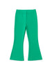 Nautinati Green Cotton Lycra Rib Fitted & Flared Leggings For Girls