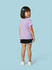 Nautinati Girls Lilo & Stitch Printed Regular Fit Round Neck T-shirt and Shorts Set