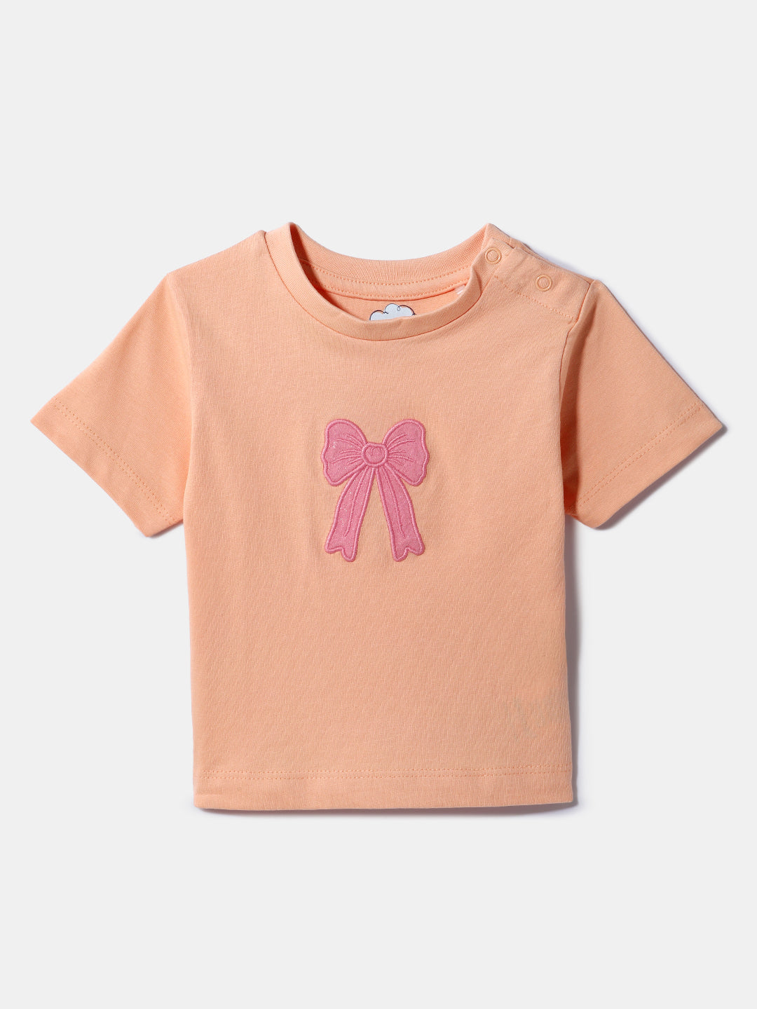 Nautinati Girls' Cotton Bow Embroidered Top and Skirt Set | Age 0 - 2 Years