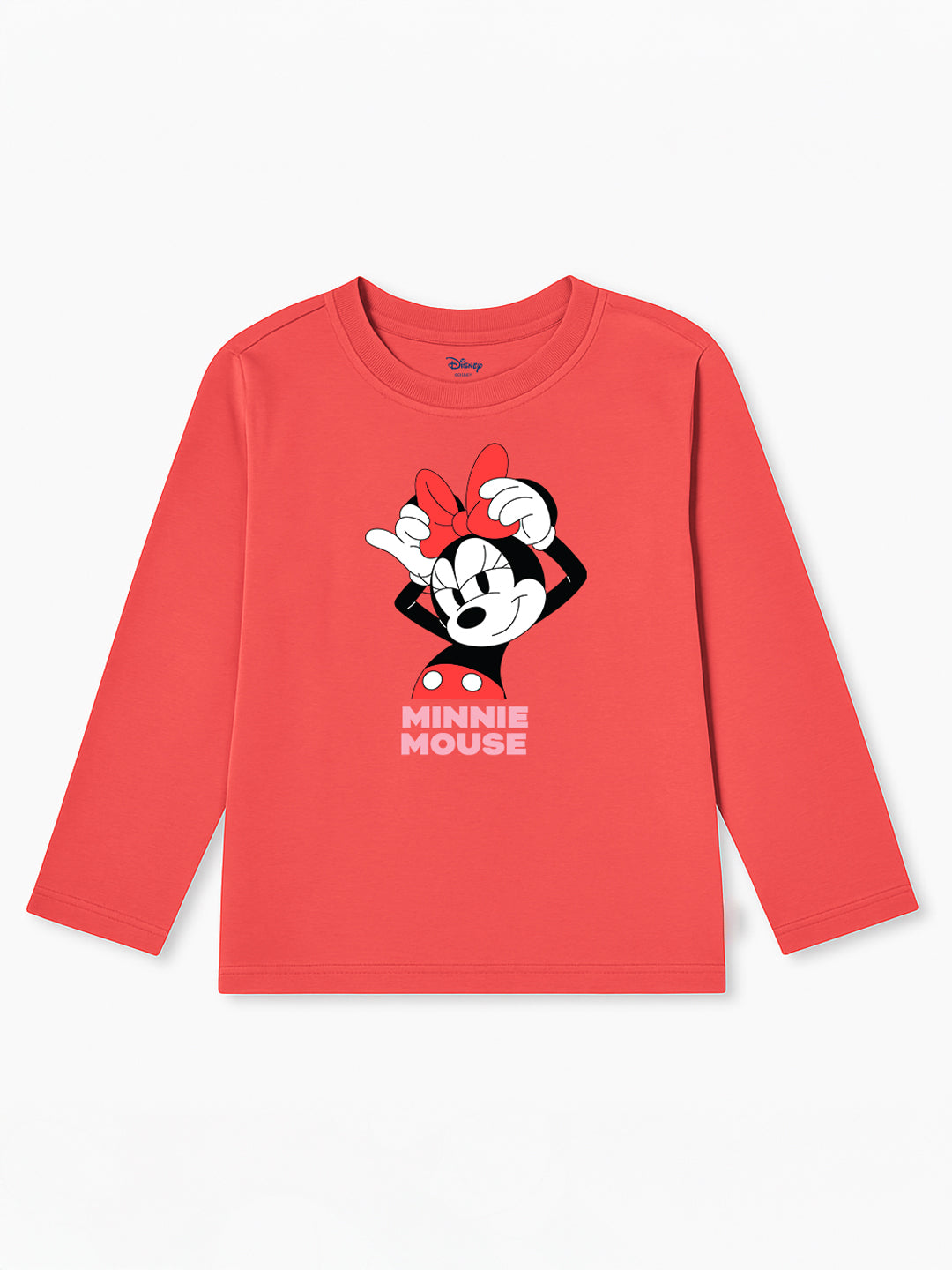 Nautinati Pack of 2 Disney Print Pink and Orange T-shirts for Girls