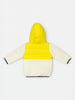 Nautinati White and Yellow Colourblocked Hooded Jacket With Bear Design for Boys