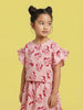 Nautinati Girls Minnie Mouse Printed Regular Fit Round Neck T-shirt and Skirt Co-ord Set