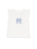 Nautinati White Printed Top And Blue Balloon Skirt For Girls