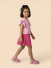 Nautinati Girls Minnie Mouse Printed Regular Fit Round Neck T-shirt and Skirt Clothing Set