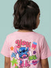 Nautinati Girls' 100% Cotton Disney Lilo & Stitch Front & Back Graphic Oversized T-shirt