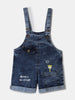 Nautinati Striped Yellow T-shirt and Blue Denim Dungaree Set for Boys