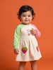 Nautinati Baby Girls Strawberry Sweatshirt Frock with Strawberry Applique Pocket