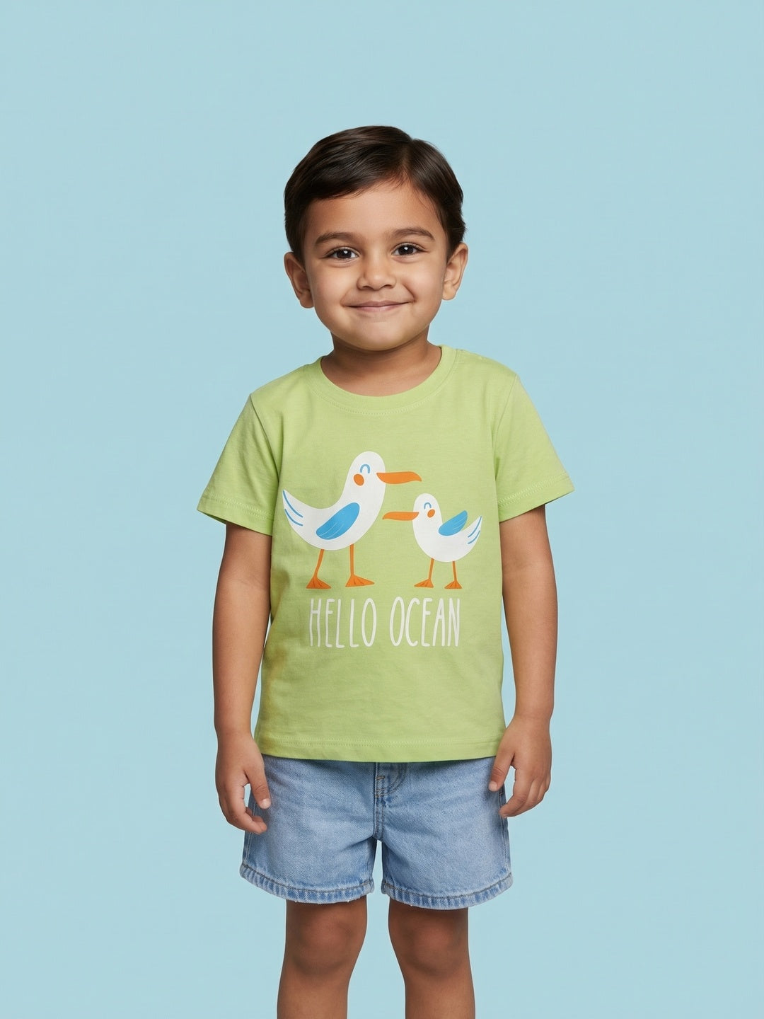 Nautinati Boys' Pack of 2 Cotton Ocean Printed T-shirts