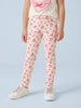 Nautinati Girls' 100% Cotton Pack of 2 Solid & All-over Animal Print Regular Fit Leggings