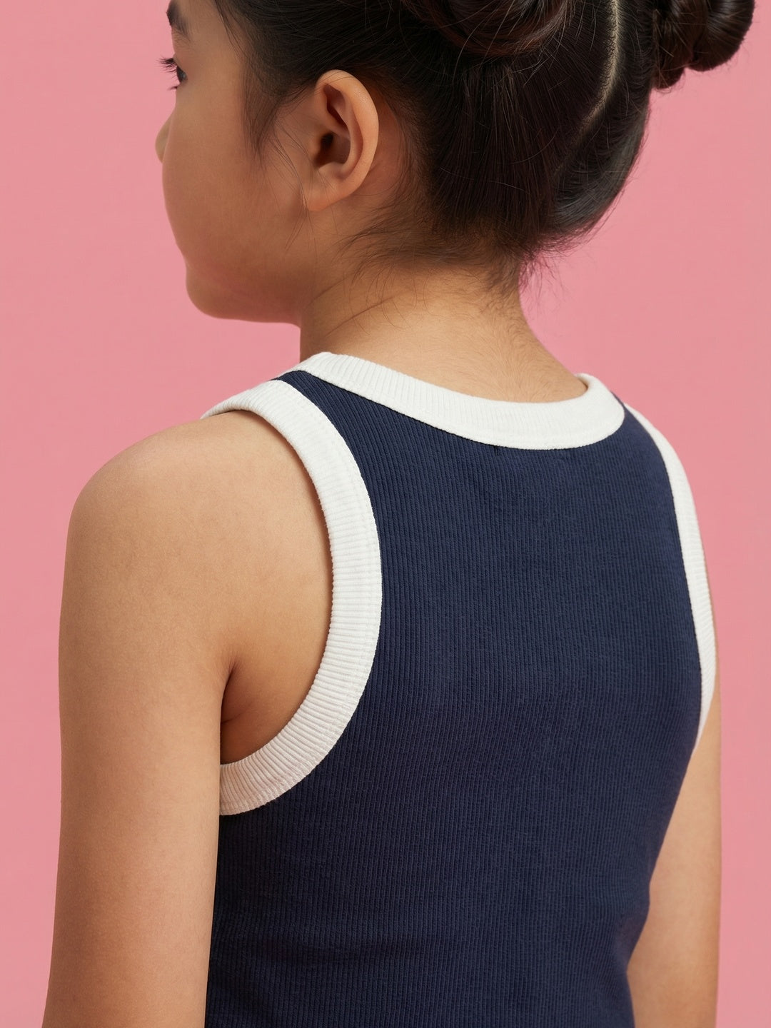 Nautinati Girls' Ribbed 100% Cotton Graphic Printed Tank Top