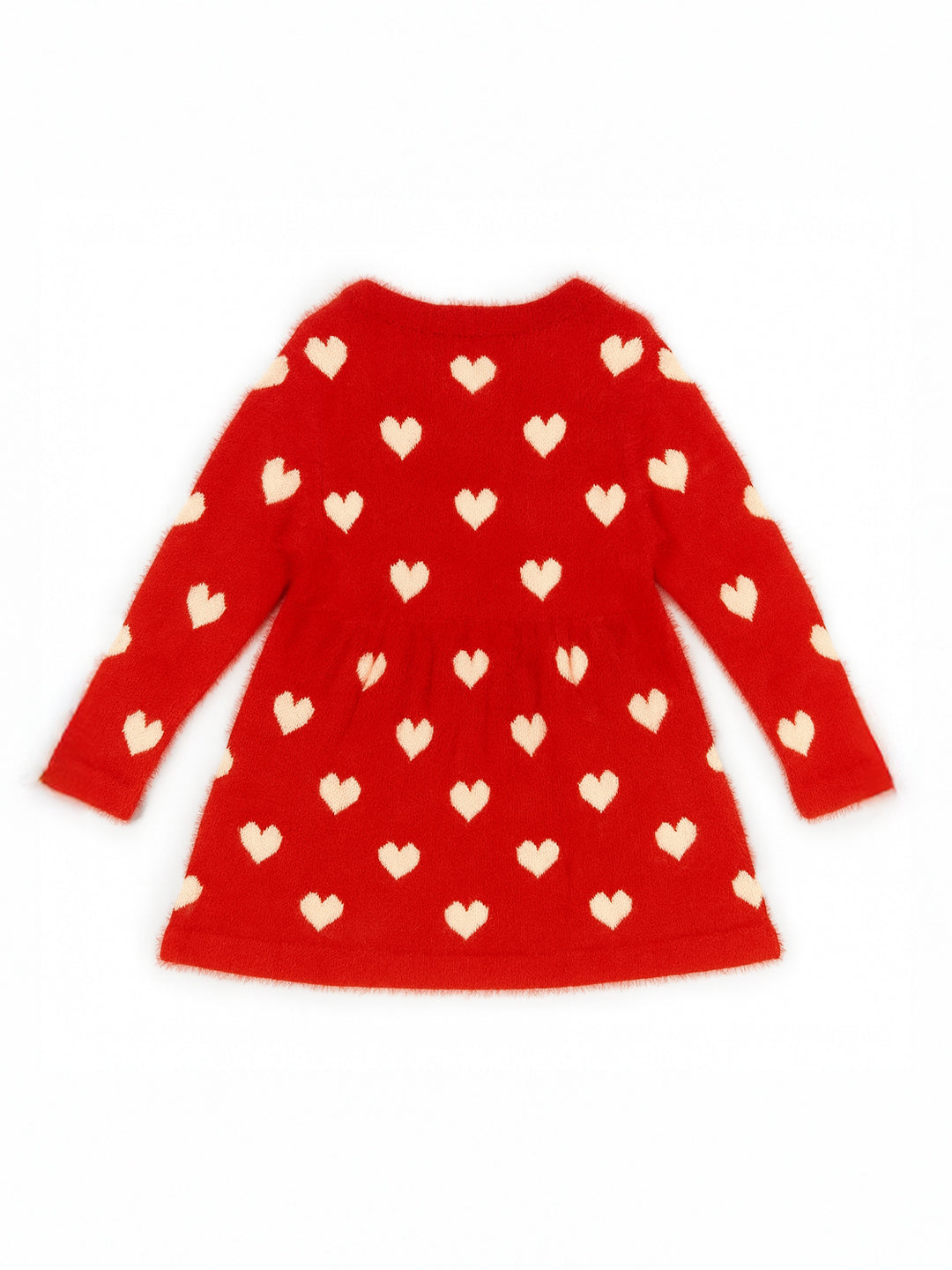 Nautinati Red Heart Print Sweater Dress