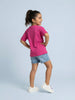 Nautinati Girls' 100% Cotton Sequinned Tropical Print Oversized Crew Neck T-shirt