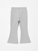 Nautinati Grey Cotton Lycra Rib Fitted & Flared Leggings For Girls