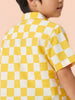 Nautinati Boys Pure Cotton Checkerboard Print Oversized Resort Shirt