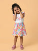 Nautinati Girls Cap Sleeve White Top with Flower Applique and Printed Skirt Clothing Set