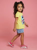 Nautinati Girls' 100% Cotton Crew Neck Disney Minnie Mouse Placement Print T-shirt