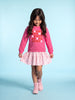 Nautinati Girls Oversized Varsity Puff Printed Sweatshirt Dress with Heart All-Over Print