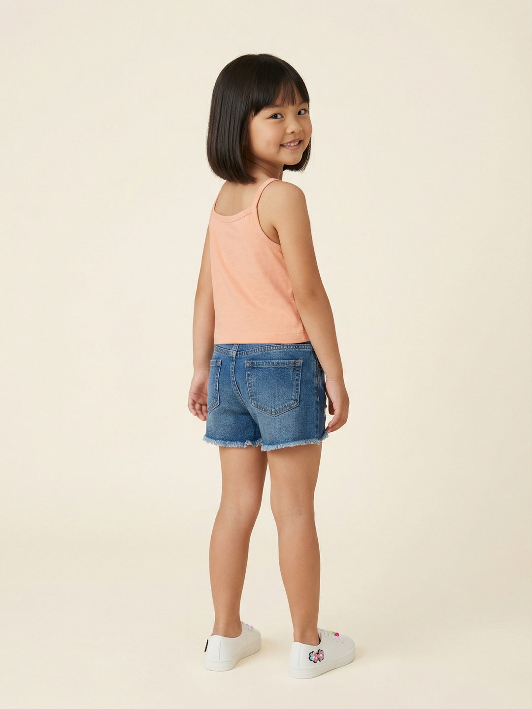 Nautinati Girls' 100% Cotton Pack of 2 Solid Essentials Camisoles