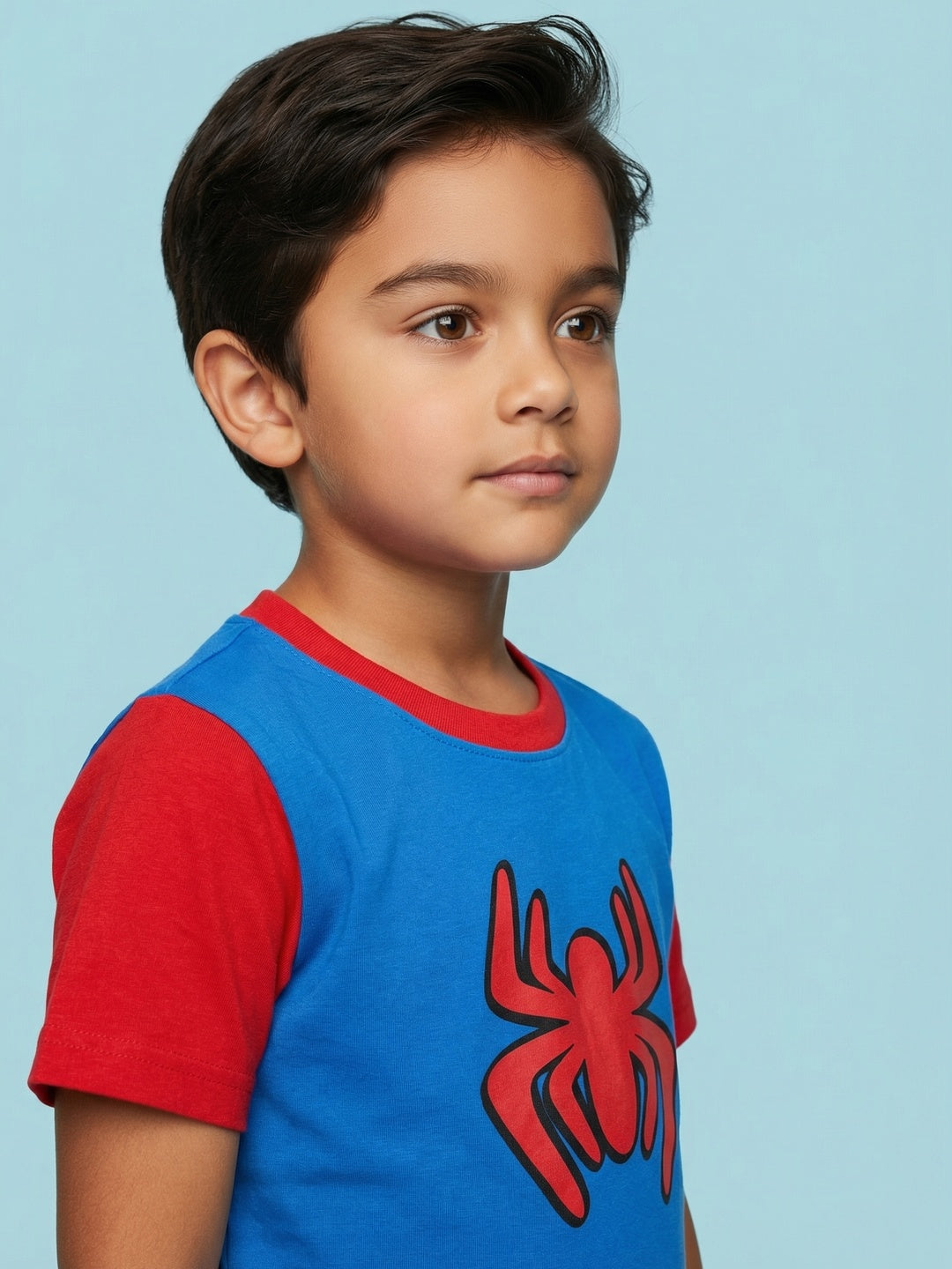 Nautinati Boys' 100% Cotton Marvel Spiderman Printed T-shirt with Joggers nightsuit set