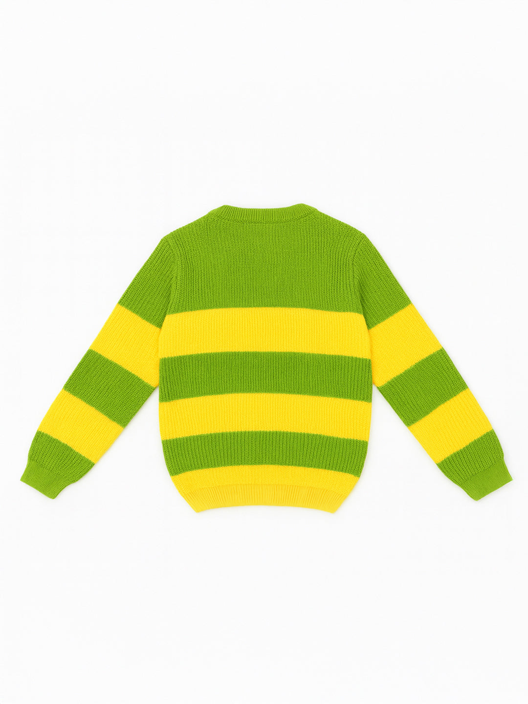 Nautinati Green and Yellow Striped Boys' Sweater for Boys