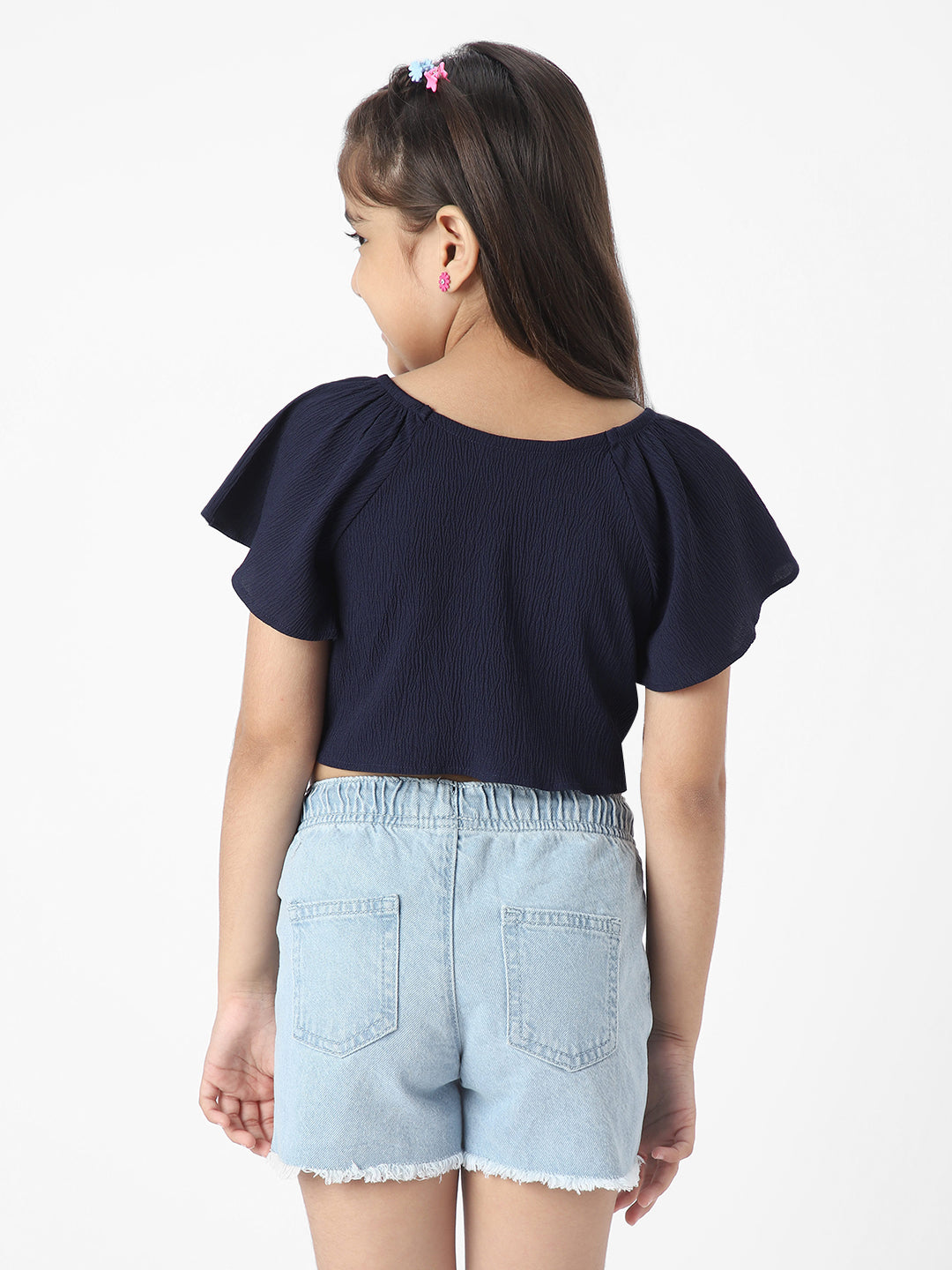 Nautinati Girls' Crop Top With Raglan Sleeves