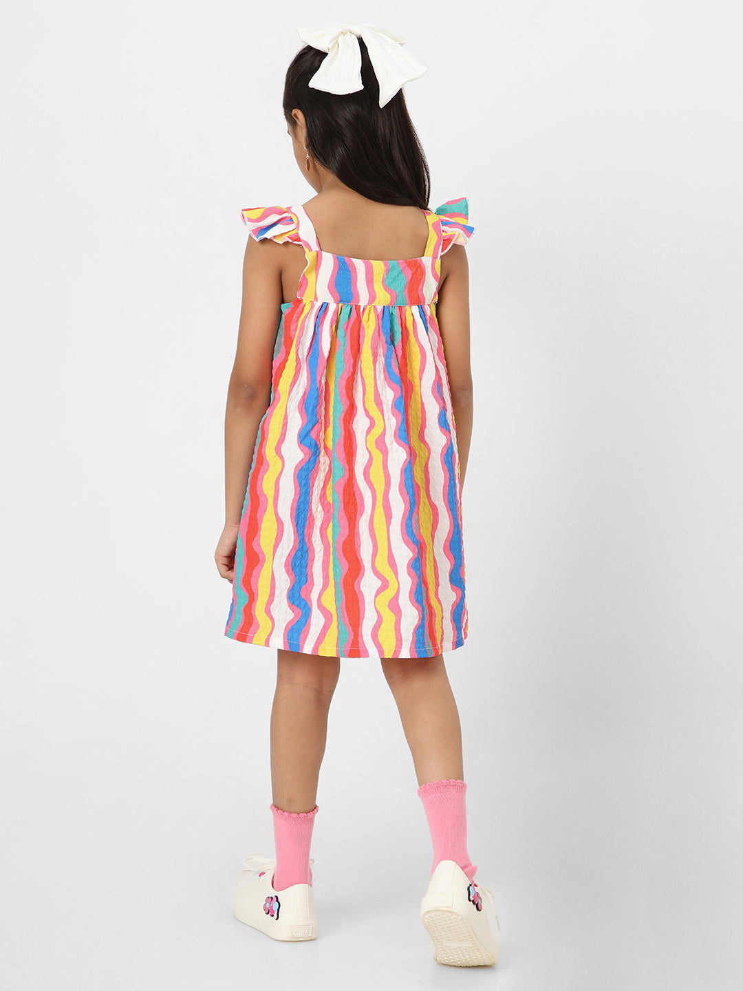 Nautinati Girls' Stripe Sleeveless Dress