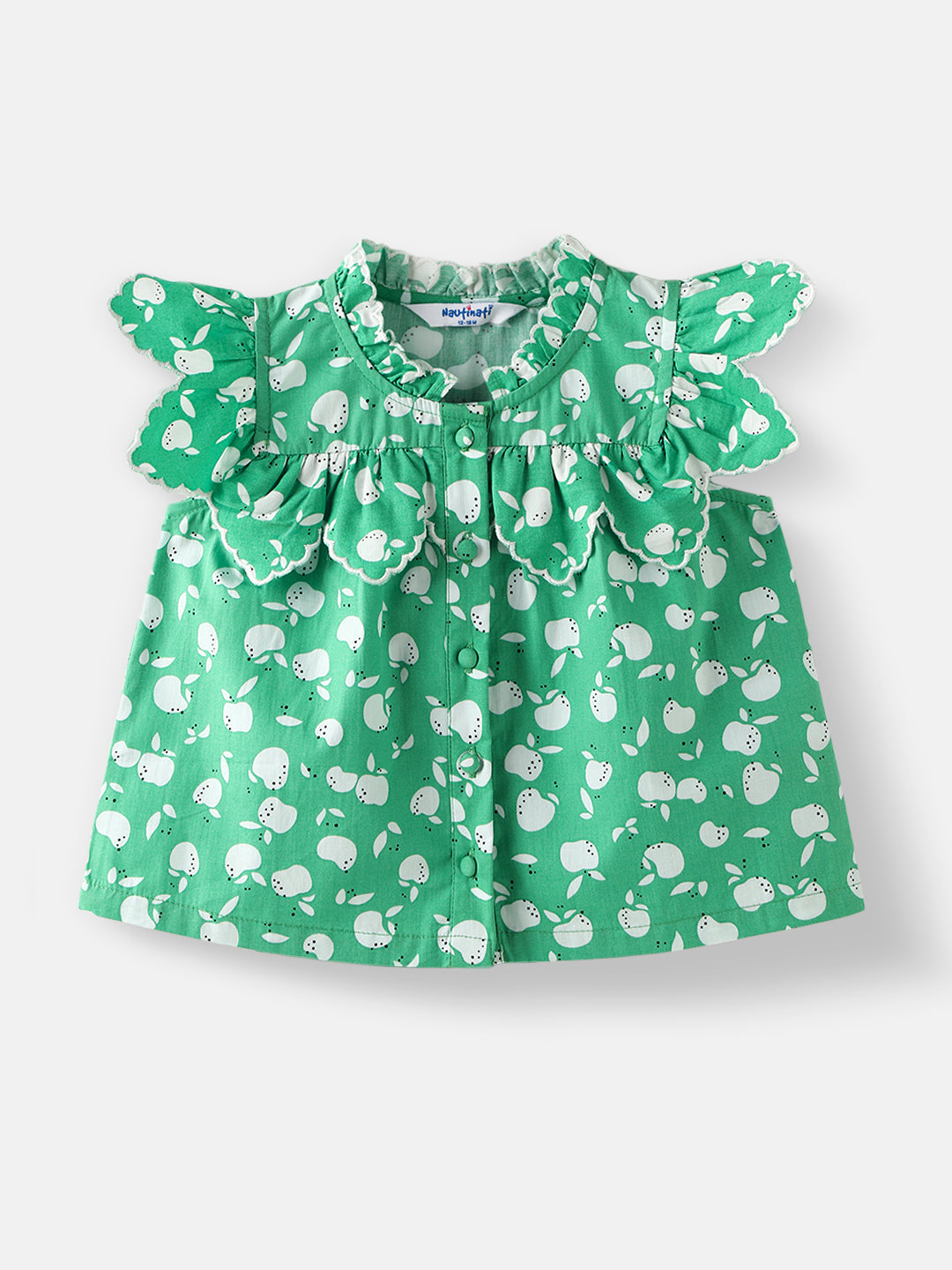 Nautinati Girls' Floral Printed Short Sleeves Top with Solid Shorts