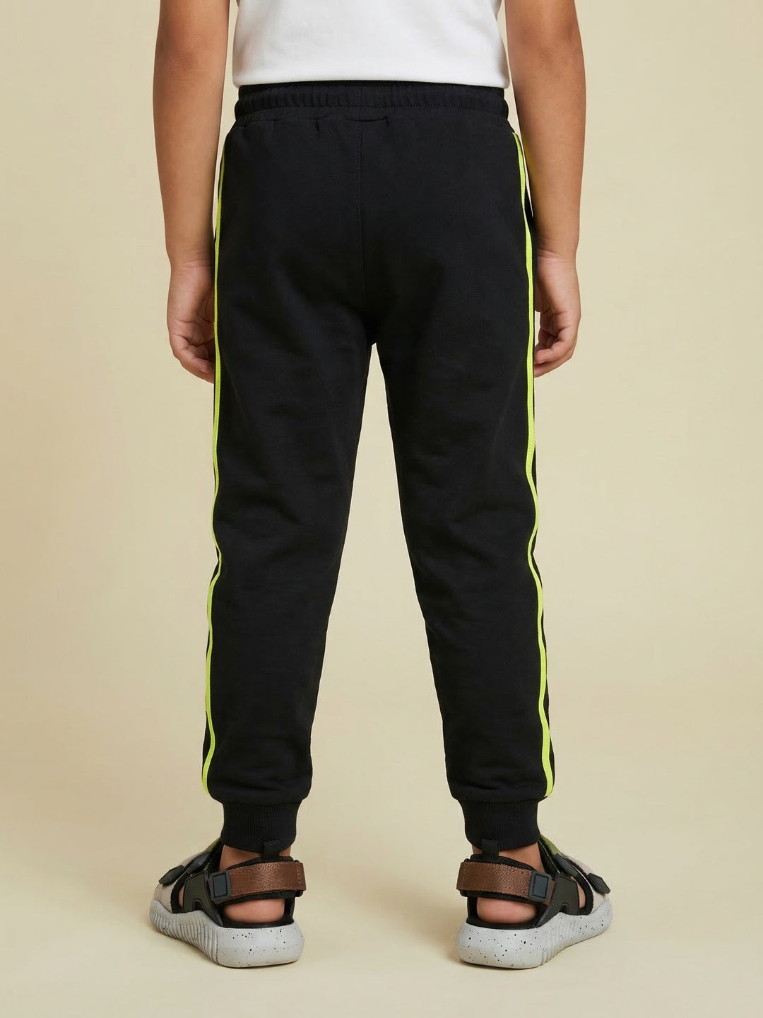 Nautinati Boys’ 100% Cotton Black Gamer Graphic Joggers with Contrast Piping