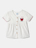 Nautinati White and Pink Printed  Top and Leggings Set for Girls