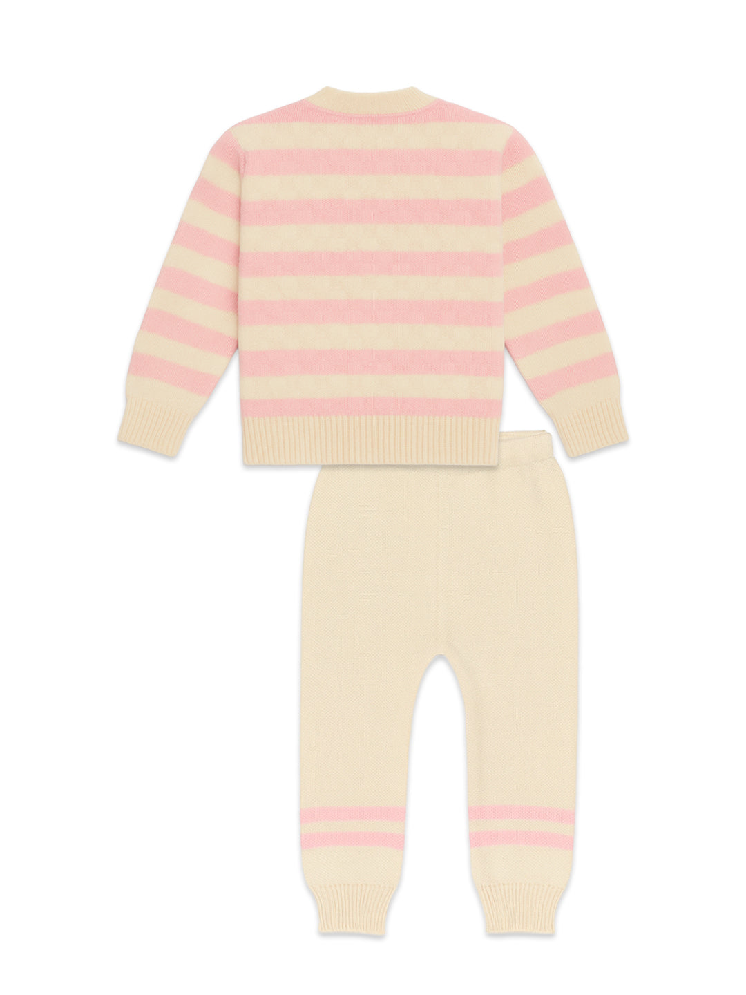 Nautinati Pink And White Sweater Set With Cap For Infant Girls