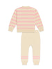 Nautinati Pink And White Sweater Set With Cap For Infant Girls