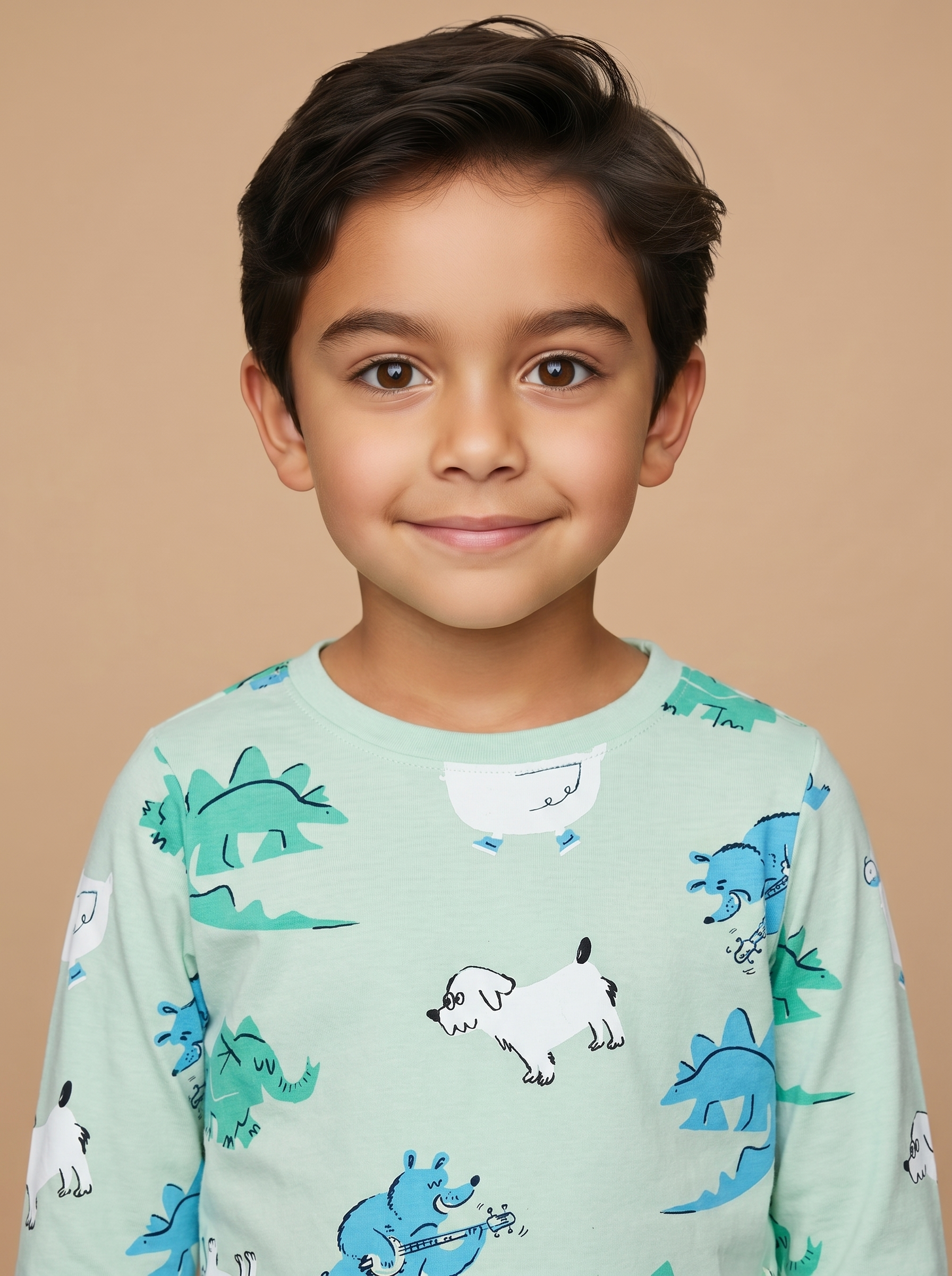 Nautinati Boys Pure Cotton Dinosaur Printed T-shirt with Joggers Night Suit