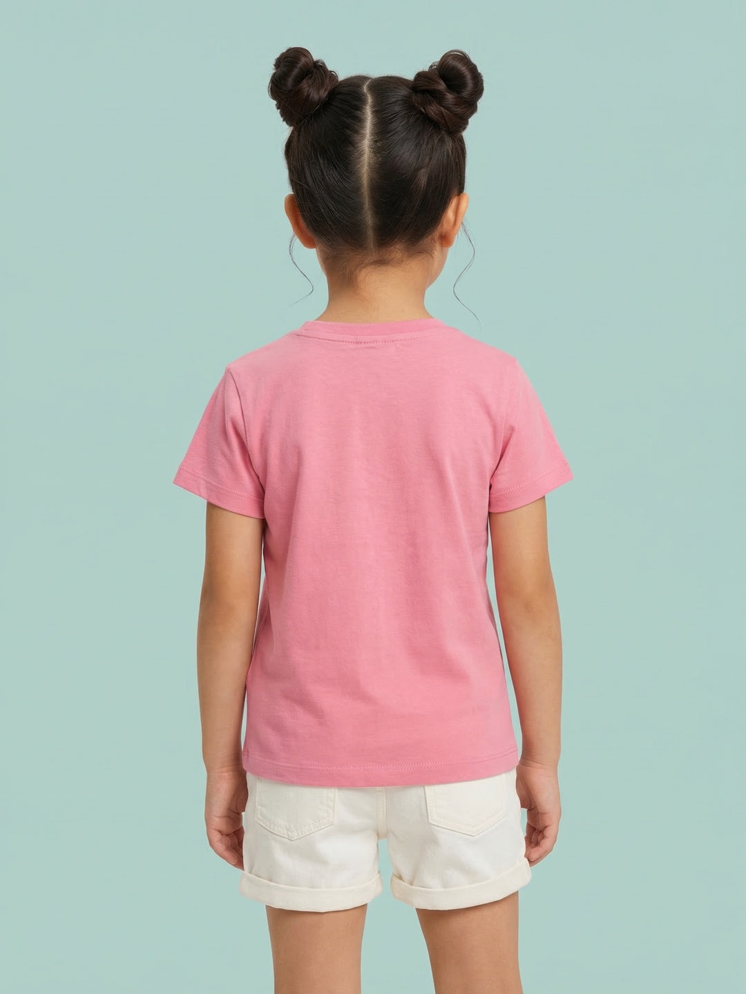 Nautinati Girls' 100% Cotton Crew Neck Disney Frozen Elsa Placement Print T-shirt