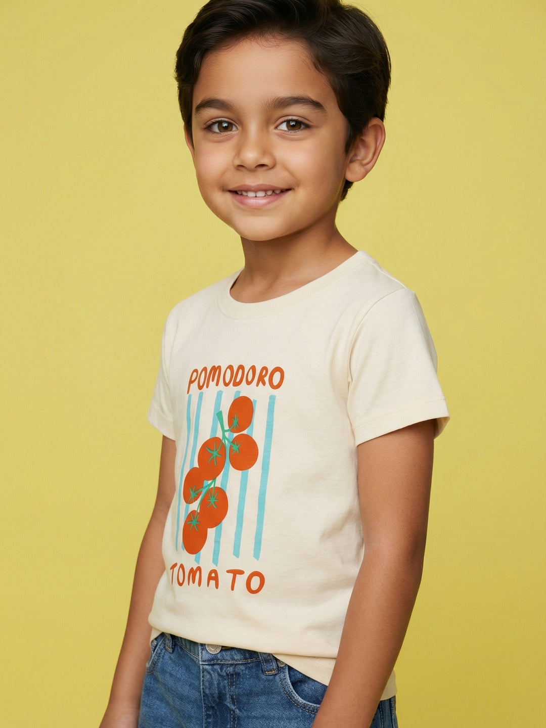 Nautinati Boys' 100% Cotton Pack of 2 Striped & Graphic Crew Neck T-shirts