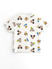 Nautinati White & Blue Mickey Mouse Printed  T-shirt and Shorts Set for Boys