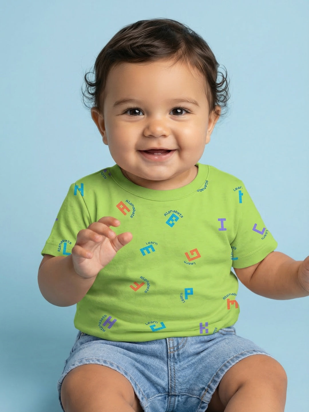 Nautinati Baby Boys' 100% Cotton Pack of 2 Dinosaur Print Crew Neck T-shirts