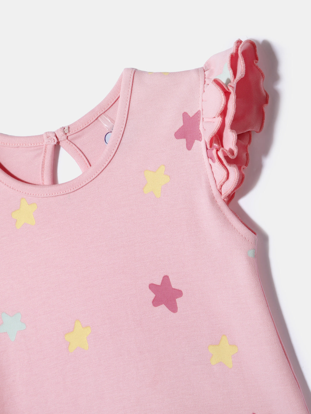 Nautinati Girls' 100% Cotton Printed Tops | Pack of 2 | Age 0 - 2 Years